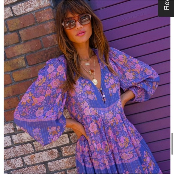 Spell & The Gypsy Collective Juniper Gown Sz M Long Maxi Dres Floral - Picture 3 of 11